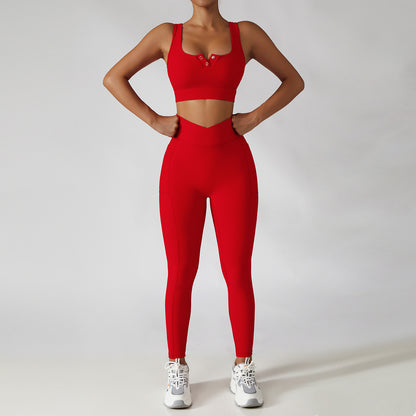 2 Pcs Ribbed Yoga Set
