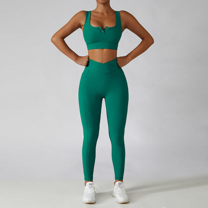2 Pcs Ribbed Yoga Set